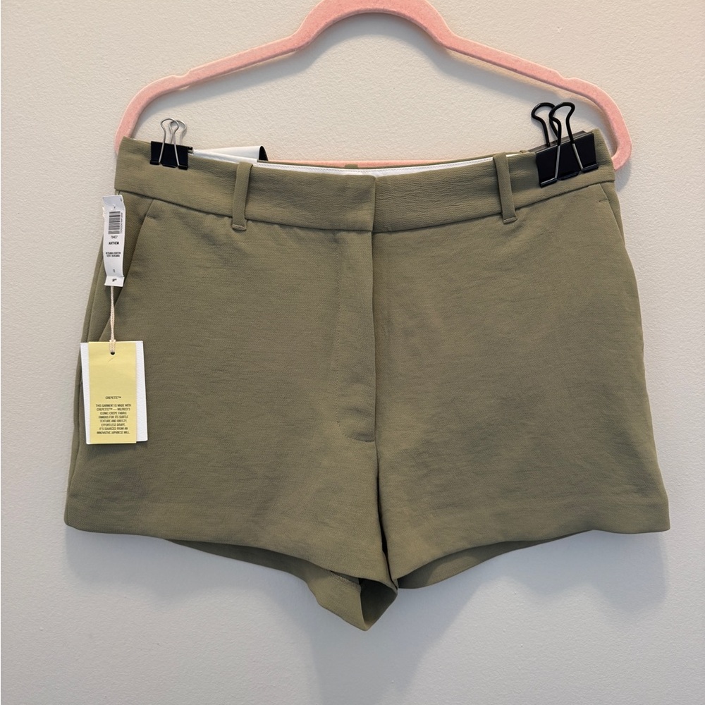 Aritzia Wilfred Anthem Shorts | Green Tailored Shorts | Size 12 | NWT - Picture 2 of 16